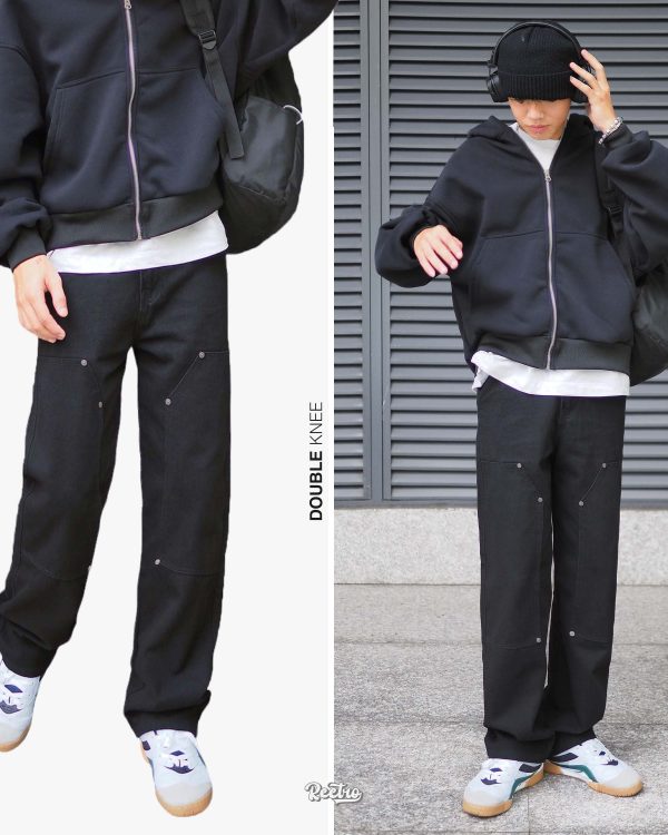 Quần double knee Đen