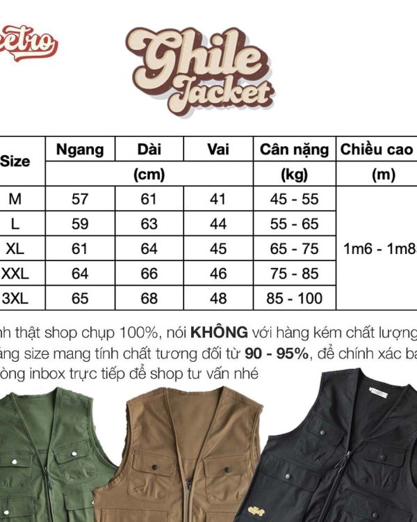Áo gile Fishing bảng size 22-3-2023