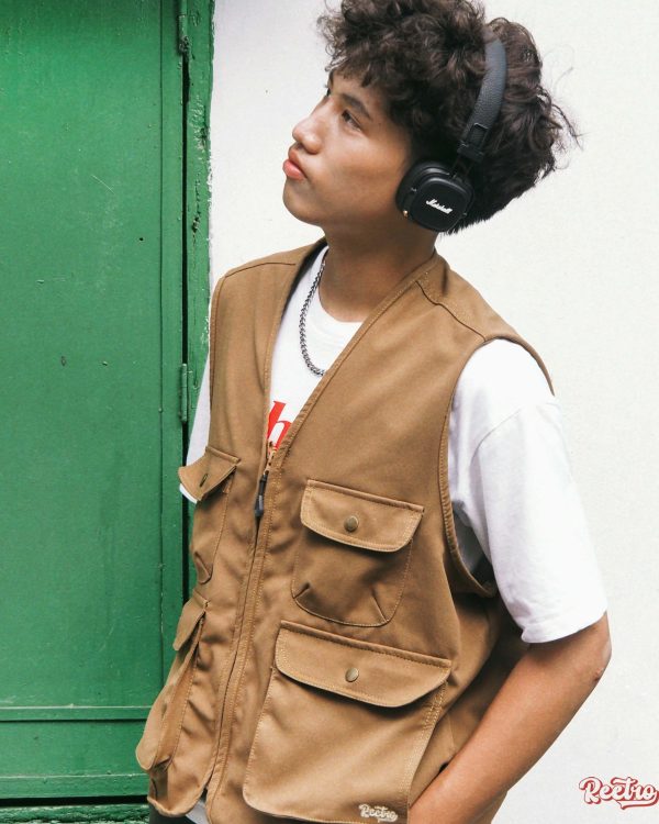 Áo Gile Kaki Túi Hộp Reetro Fishing